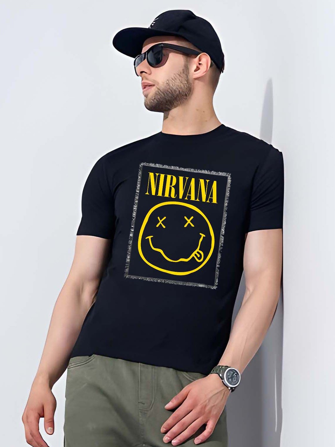 

Moda Rapido Men Typography Printed Round Neck Cotton Slim Fit T-shirt, Black