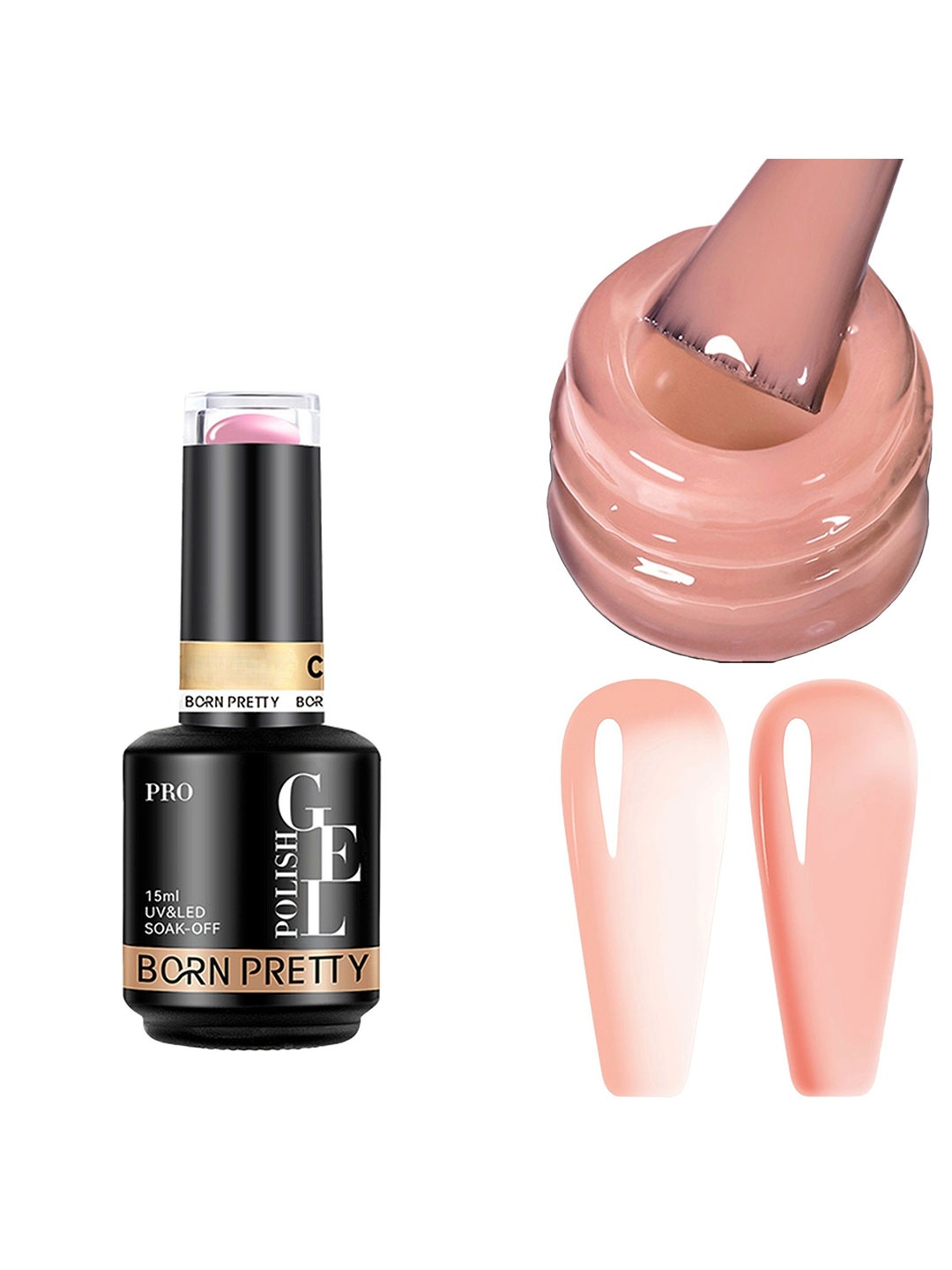 

BORN PRETTY UV & LED Soak Off Long Lasting Gel Nail Polish - 15 ml - C153, Orange