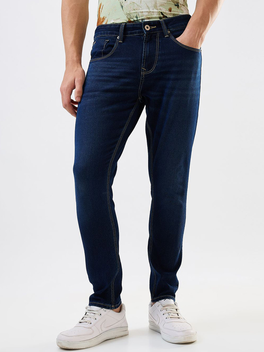 

SPYKAR Men Slim Fit Mid Rise Cotton Jeans, Blue