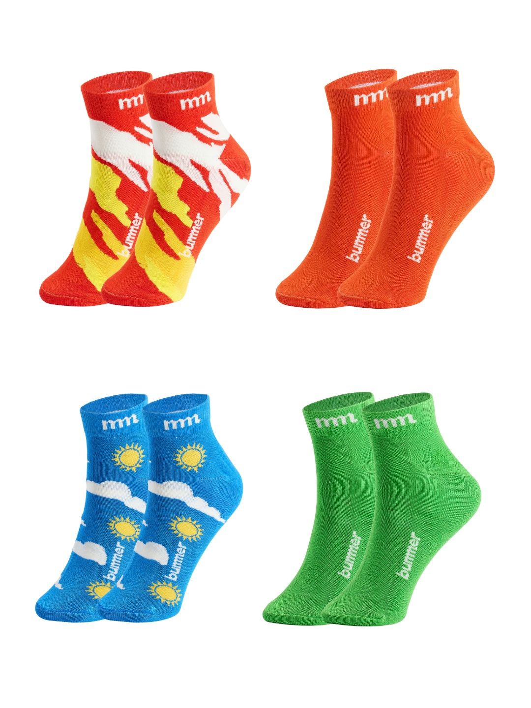 

bummer Unisex Ankle Length Socks Odour-Free & Breathable Pack of 4, Blue