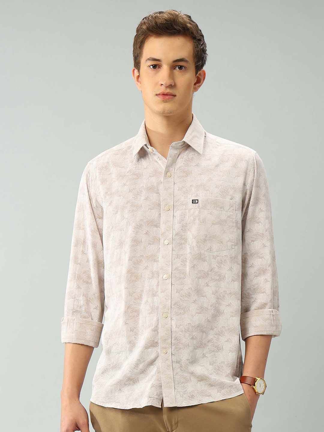 

Arrow Sport Men Slim Fit Floral Opaque Printed Casual Shirt, Beige