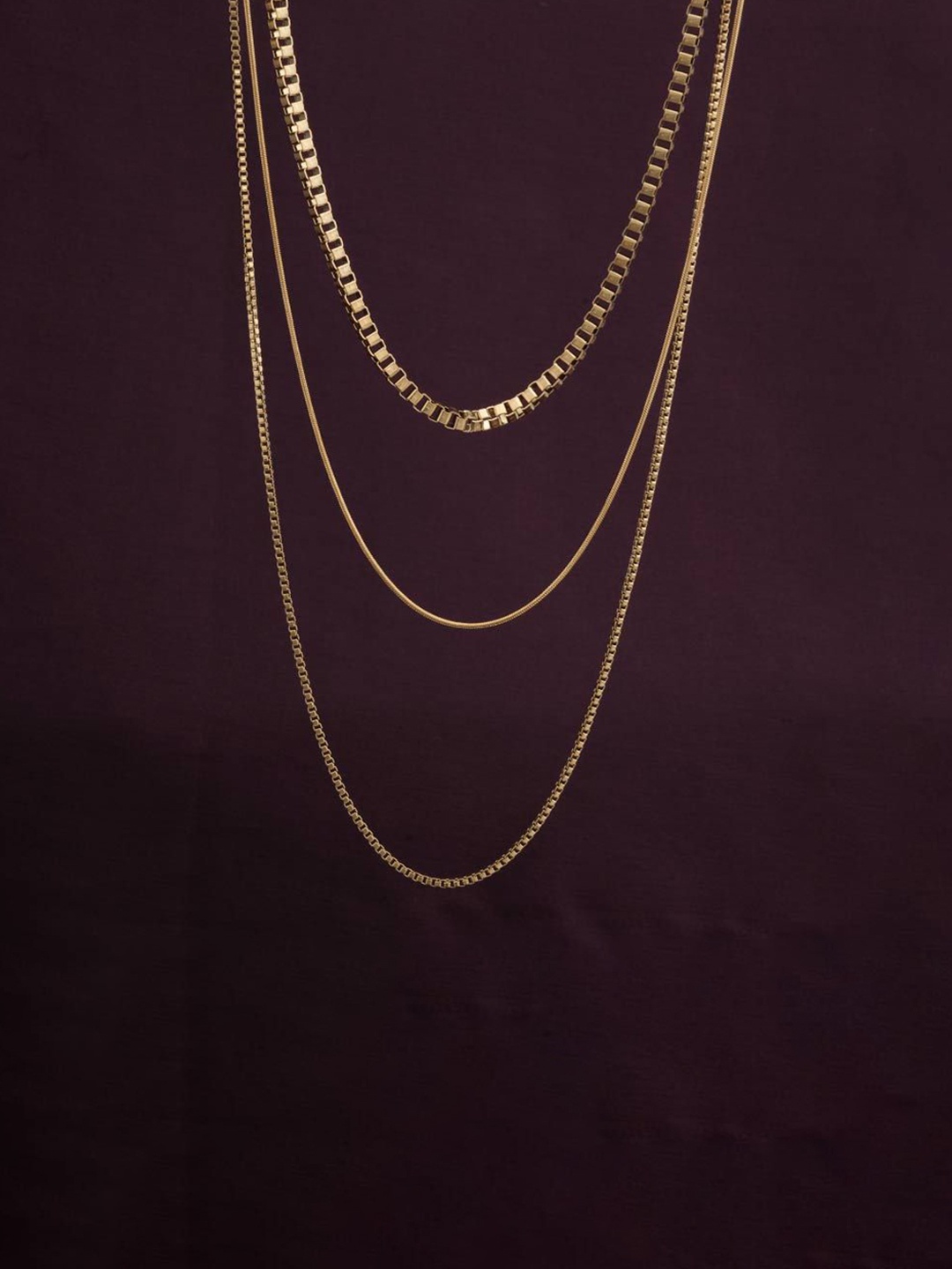 

PALMONAS Gold-Plated Waterproof & Anti-Tarnish Stainless Steel Layered Chain