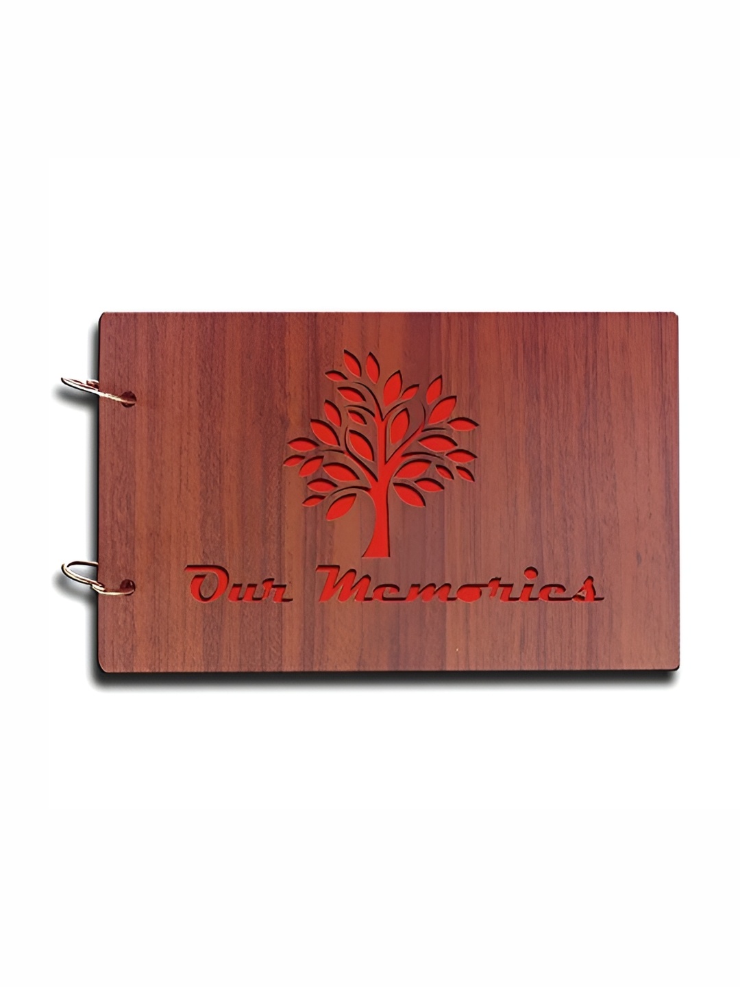 

SEHAZ ARTWORKS Brown & Red Our Memories Printed Wooden Scrap Book Photo Album