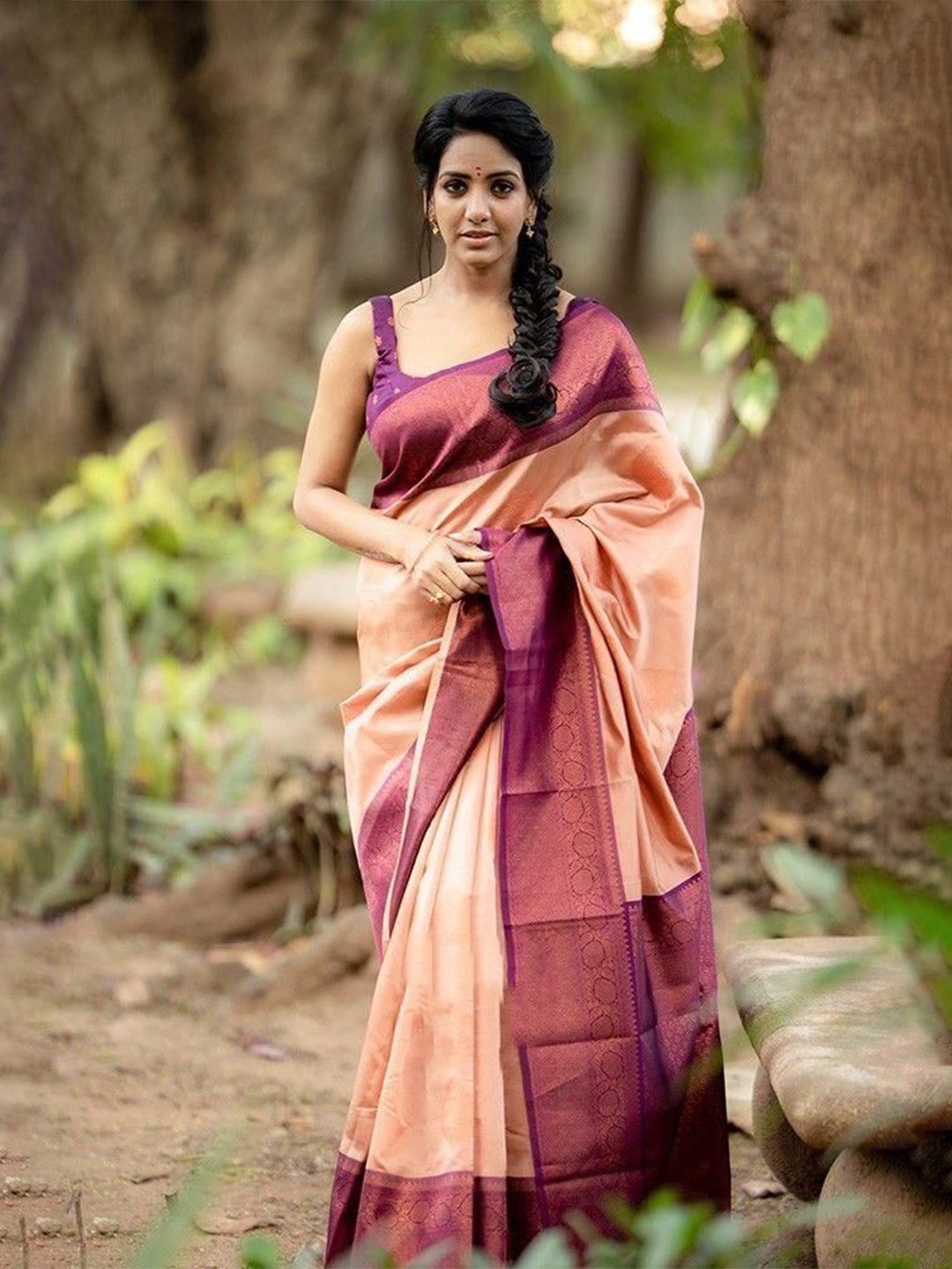 

bansari textiles Woven Design Zari Kanjeevaram Saree, Pink