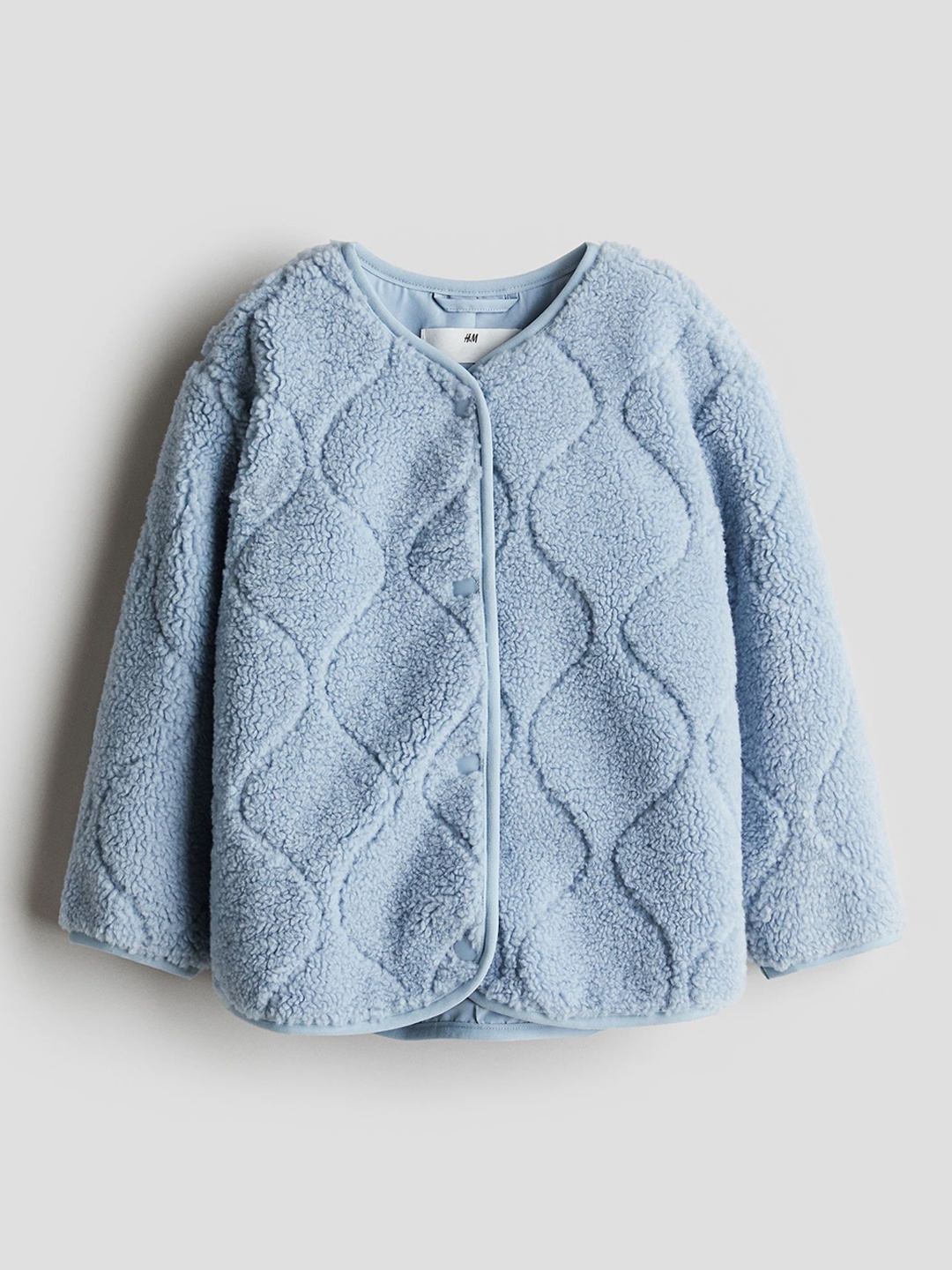

H&M Quilted Teddy Jacket, Blue