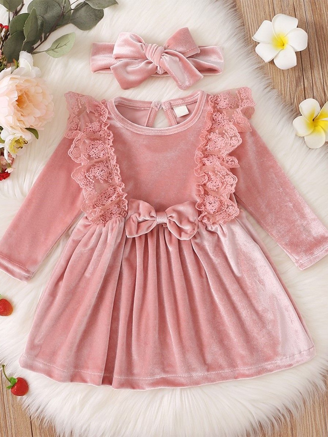 

BAESD Colourblocked A-Line Dress, Peach