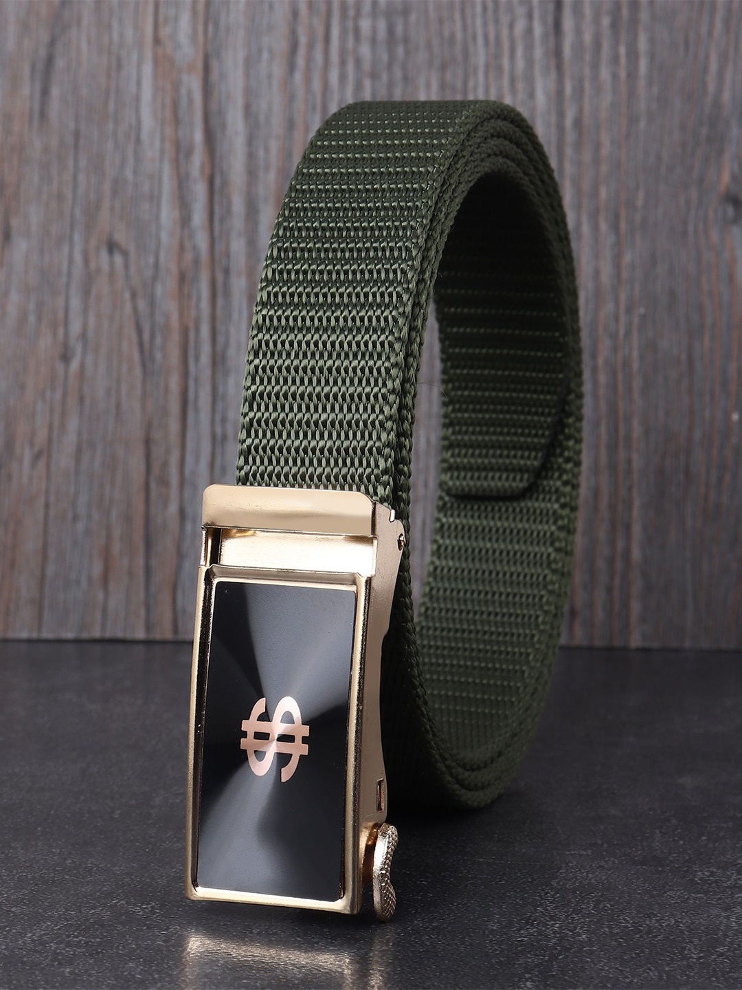

Metronaut Men Textured Formal Belt, Green