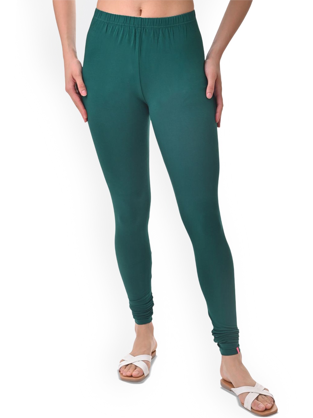 

Fly Birds Women Mid-Rise Churidar-Length Leggings, Green