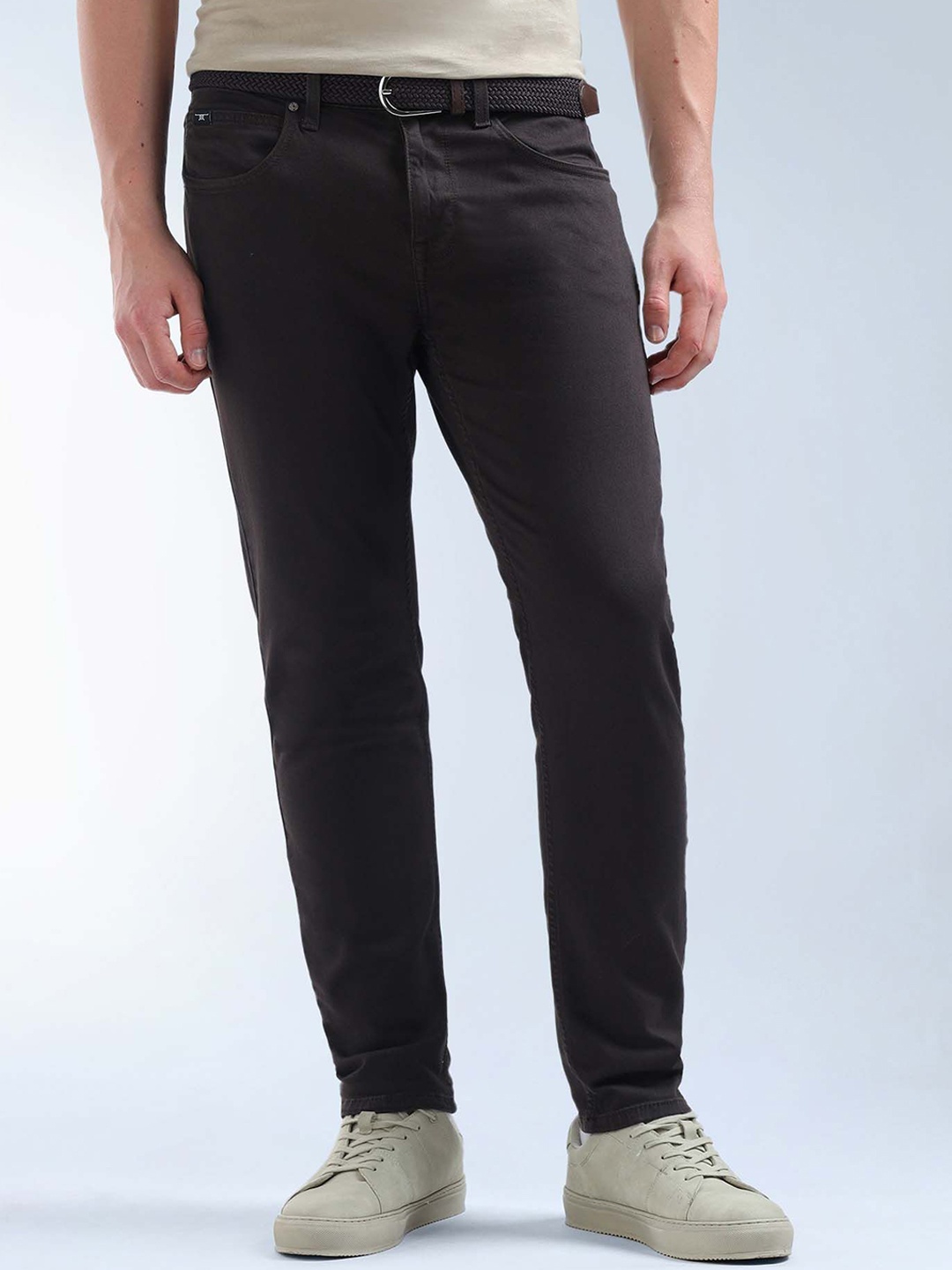 

Flying Machine Men Slim Fit Mid-Rise Jeans, Brown