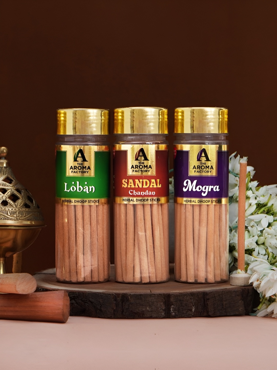 

The Aroma Factory 3-Pcs Brown Wood Incense Stick, Na