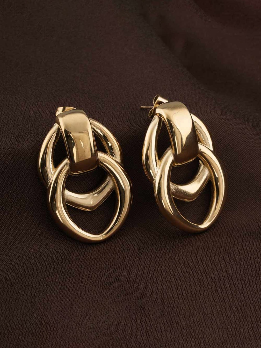 

PALMONAS Contemporary Drop Earrings, Gold