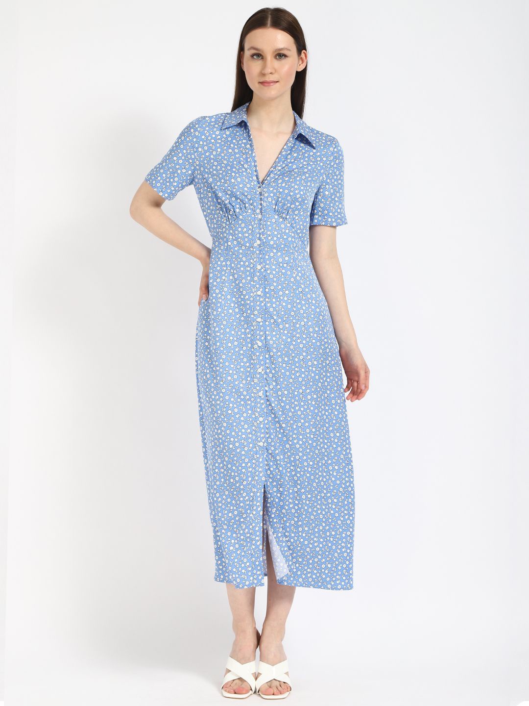 

Tommy Hilfiger Women Floral Printed Shirt Midi Dress, Blue