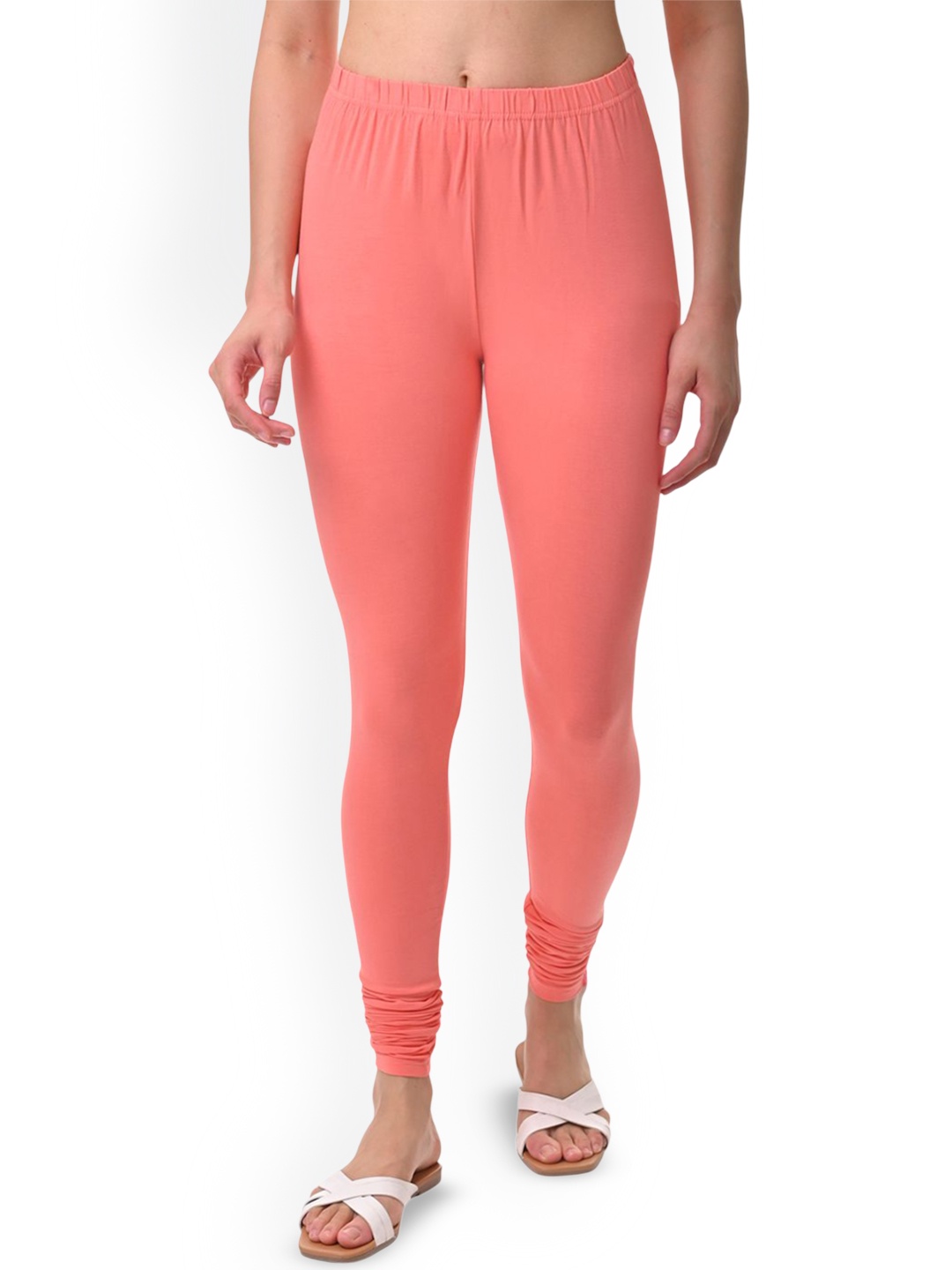 

Fly Birds Women Mid-Rise Churidar-Length Leggings, Peach