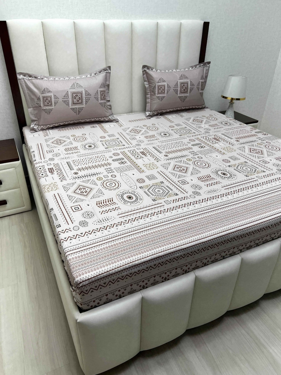 

Pure Decor Cotton King Size Double Bed Bedsheet With 2 Pillow Covers 2.74m X 2.74m, Brown