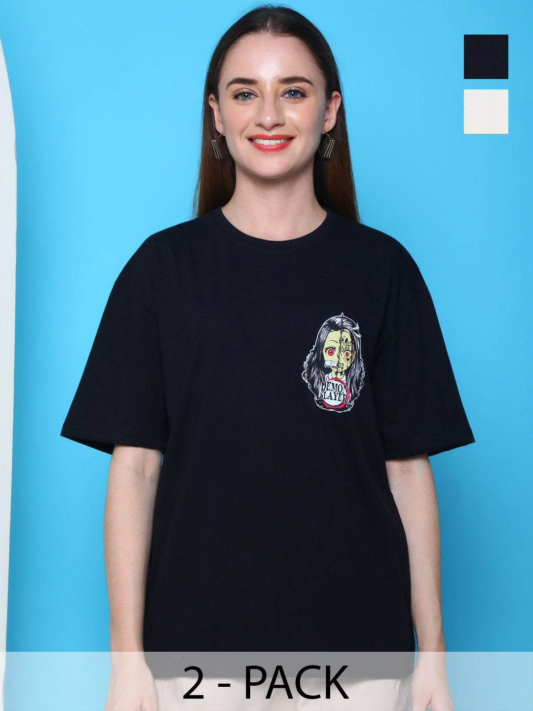

Dreambe Women Typography 2 Printed Applique T-shirt, Multi