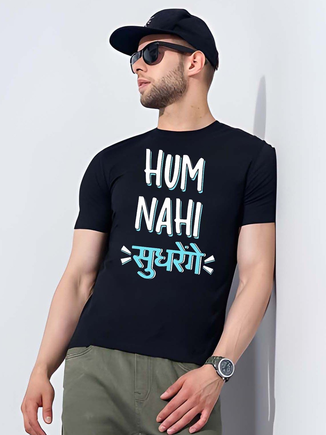

Moda Rapido Men Pure Cotton T-shirt, Black