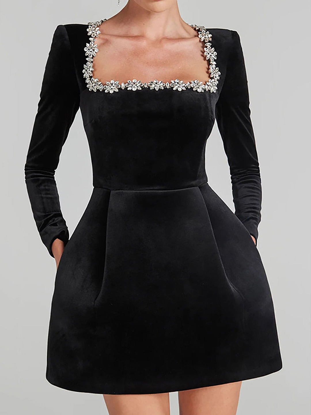 

StyleCast x Revolte Applique Sheath Mini Dress, Black