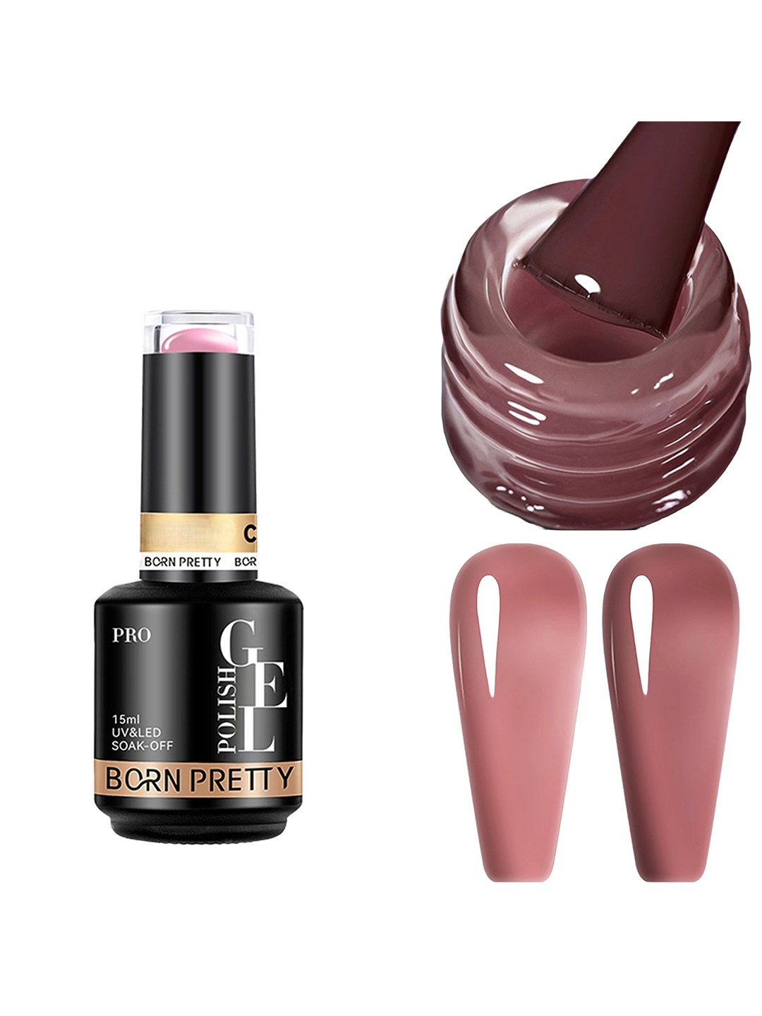 

BORN PRETTY UV & LED Soak Off Long Lasting Gel Nail Polish - 15 ml - C180, Nude
