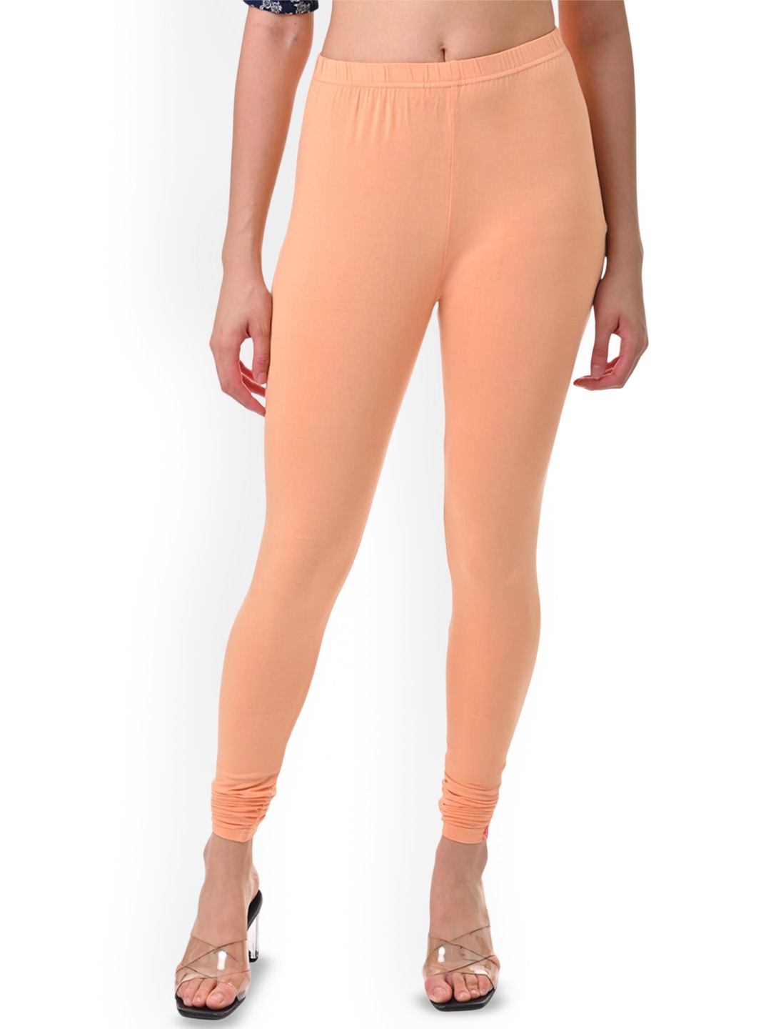 

Fly Birds Women Mid-Rise Churidar-Length Leggings, Peach