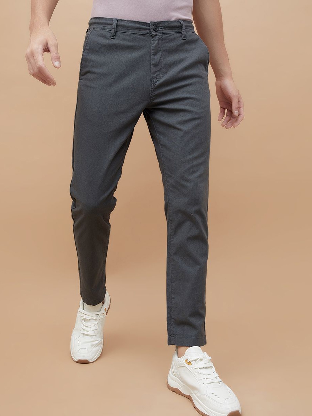 

Fame Forever by Lifestyle Men Tapered Fit Chinos Trousers, Grey