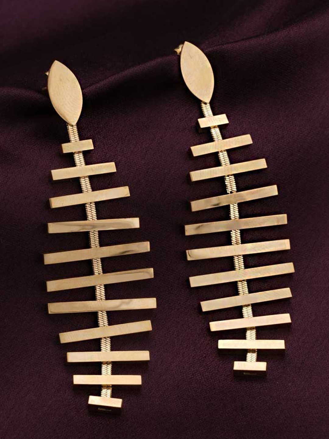 

PALMONAS Contemporary Drop Earrings, Gold