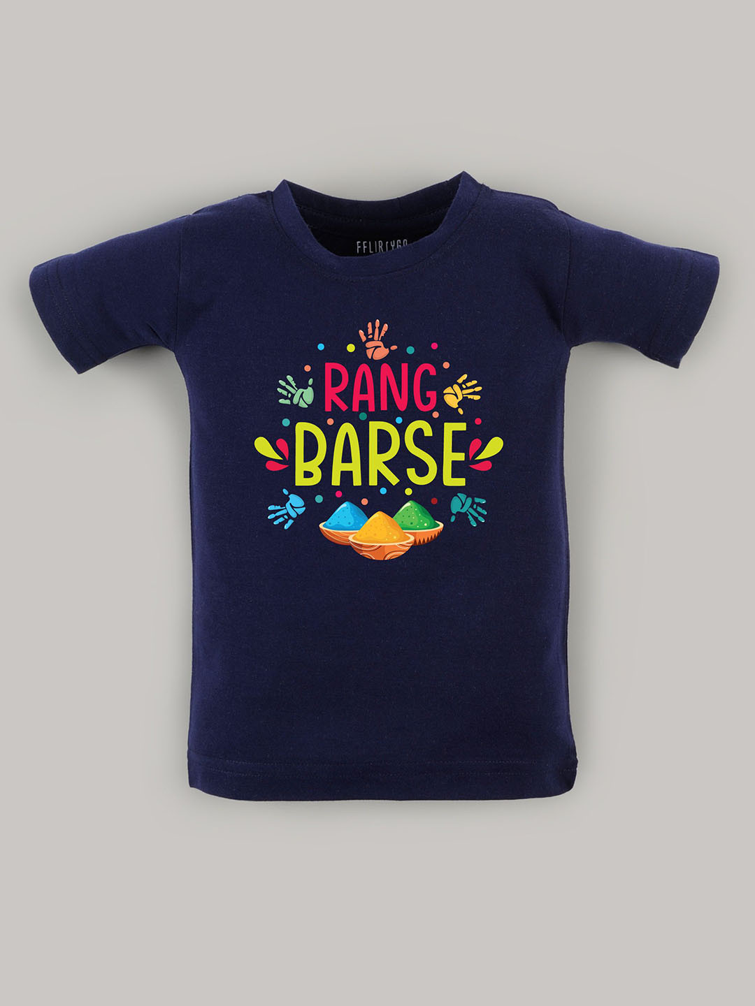 

FFLIRTYGO Unisex Kids Graphic Printed Round Neck Cotton T-shirt, Blue