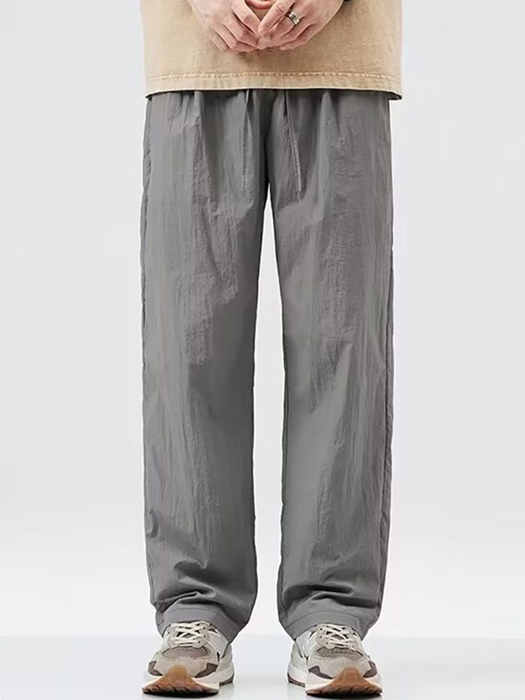 

StyleCast x Revolte Men Straight Fit Easy Wash Chinos Trousers, Grey