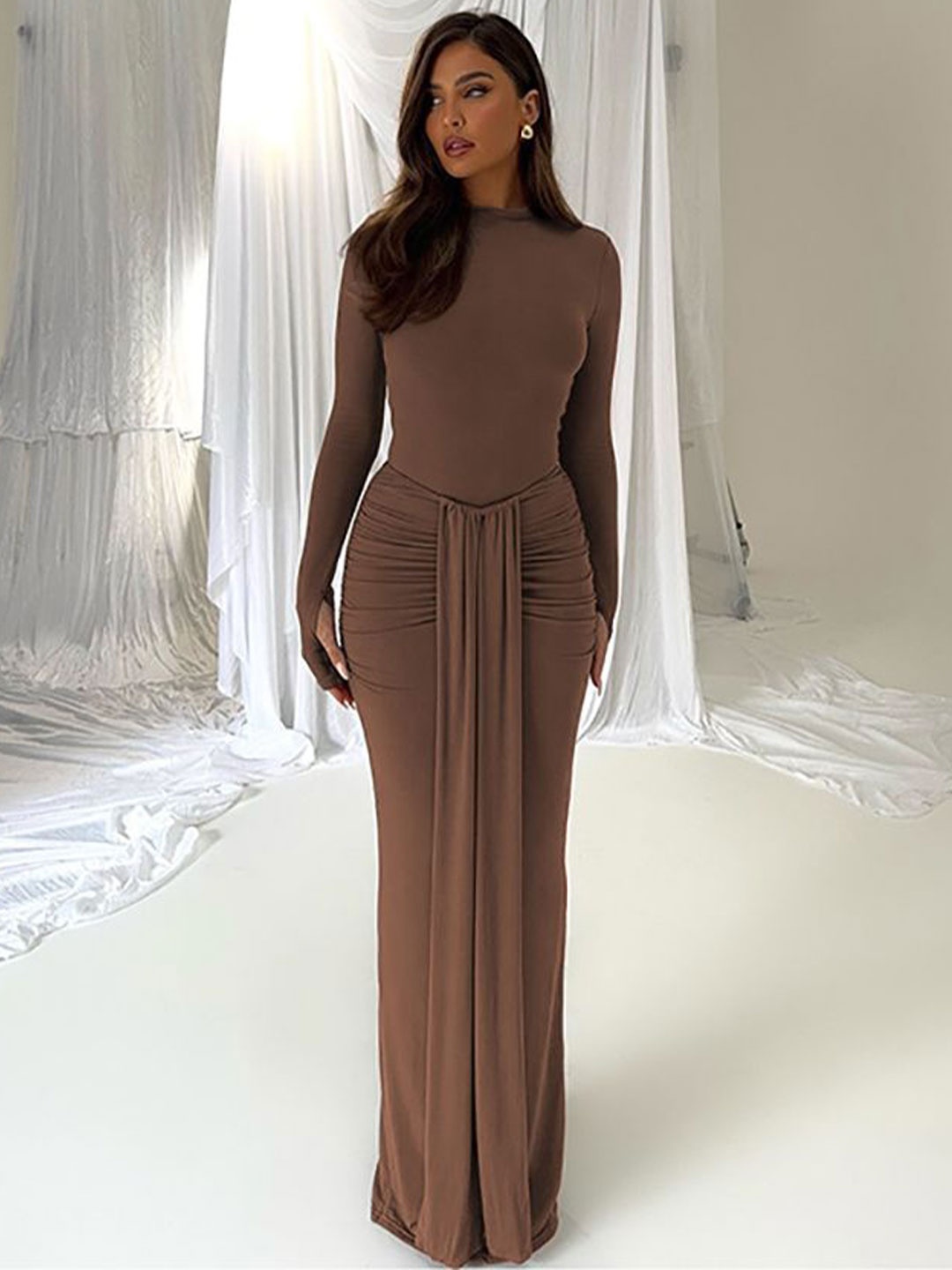 

StyleCast x Revolte Maxi Dress, Khaki