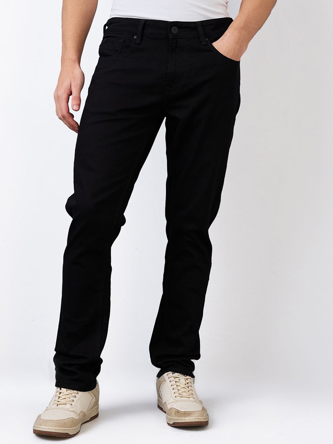 

SPYKAR Men Regular Fit Cotton Jeans, Black