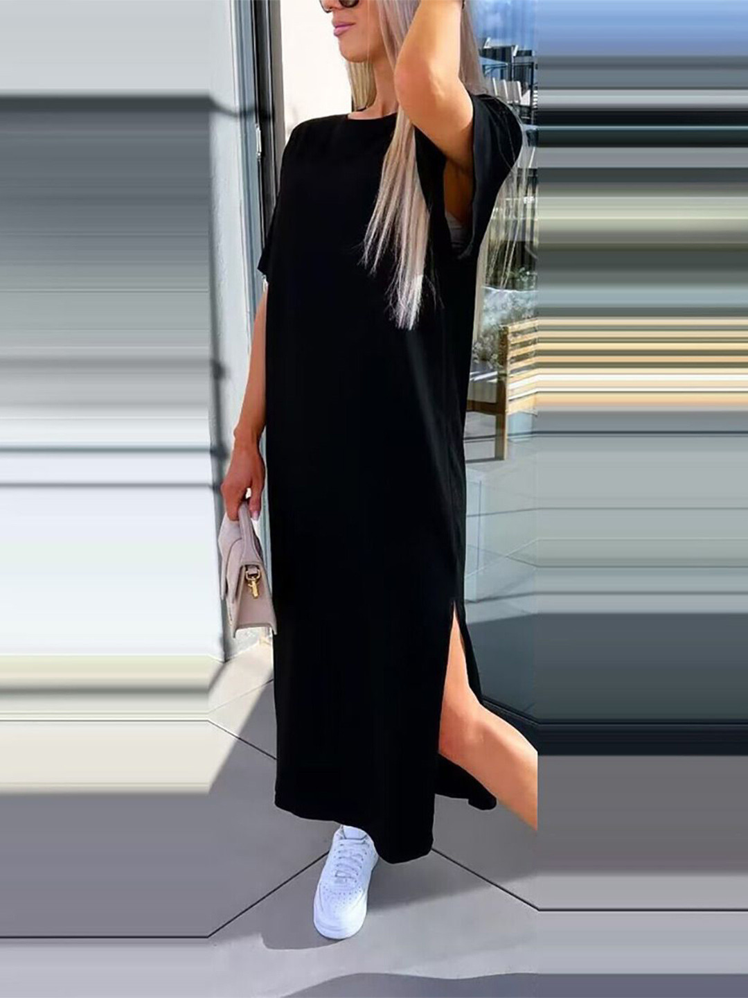 

StyleCast x Revolte Women A-Line Maxi Dress, Black