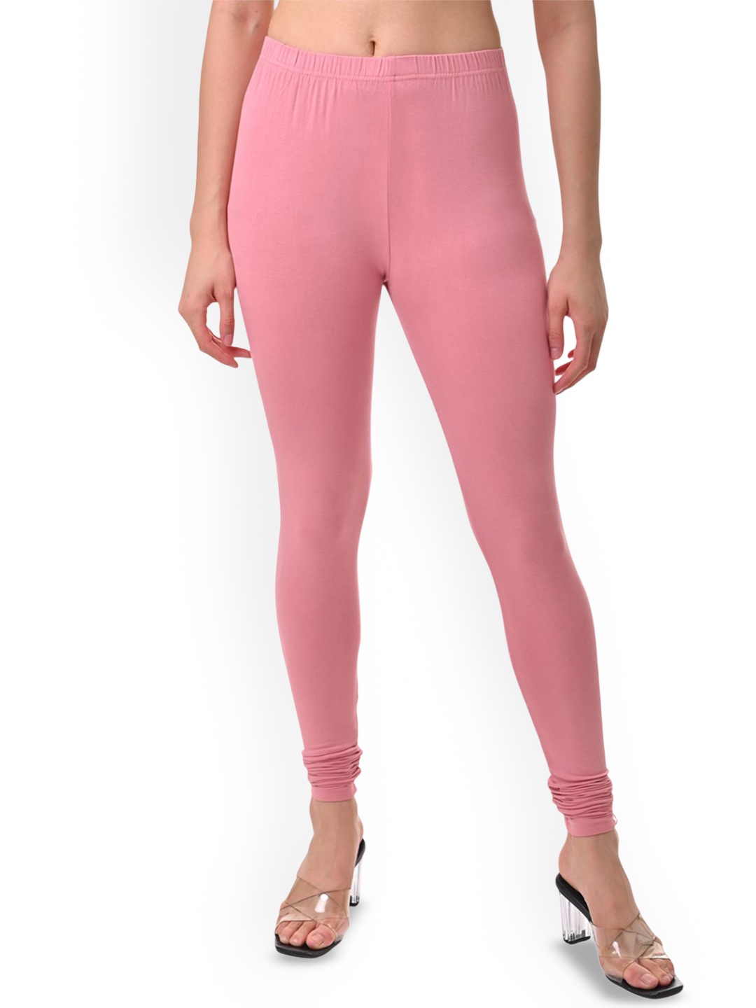 

Fly Birds Women Mid-Rise Churidar-Length Leggings, Pink