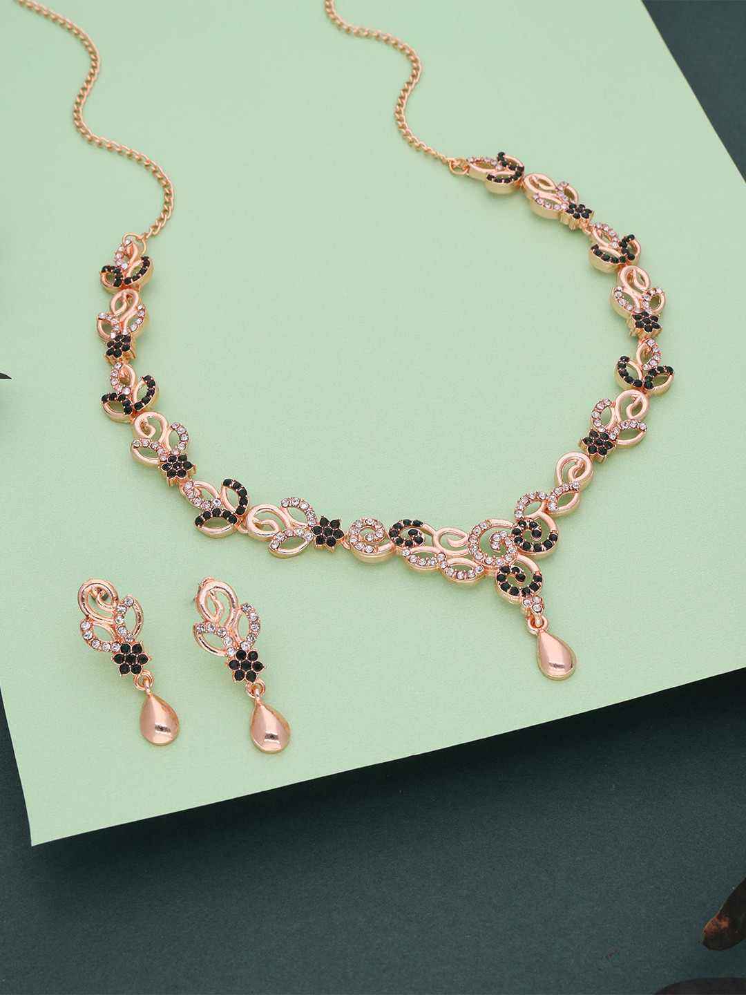 

Lyriss Gold-Plated American Diamond-Studded Jewellery Set