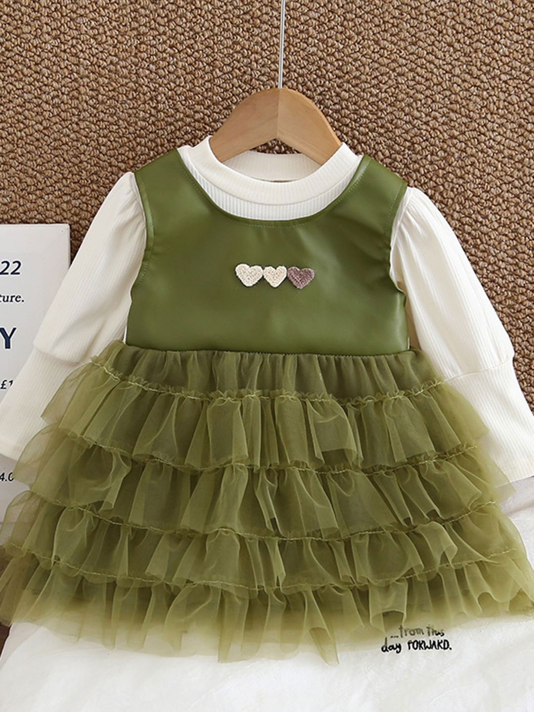 

YK Girls Fit & Flare Dress, Green