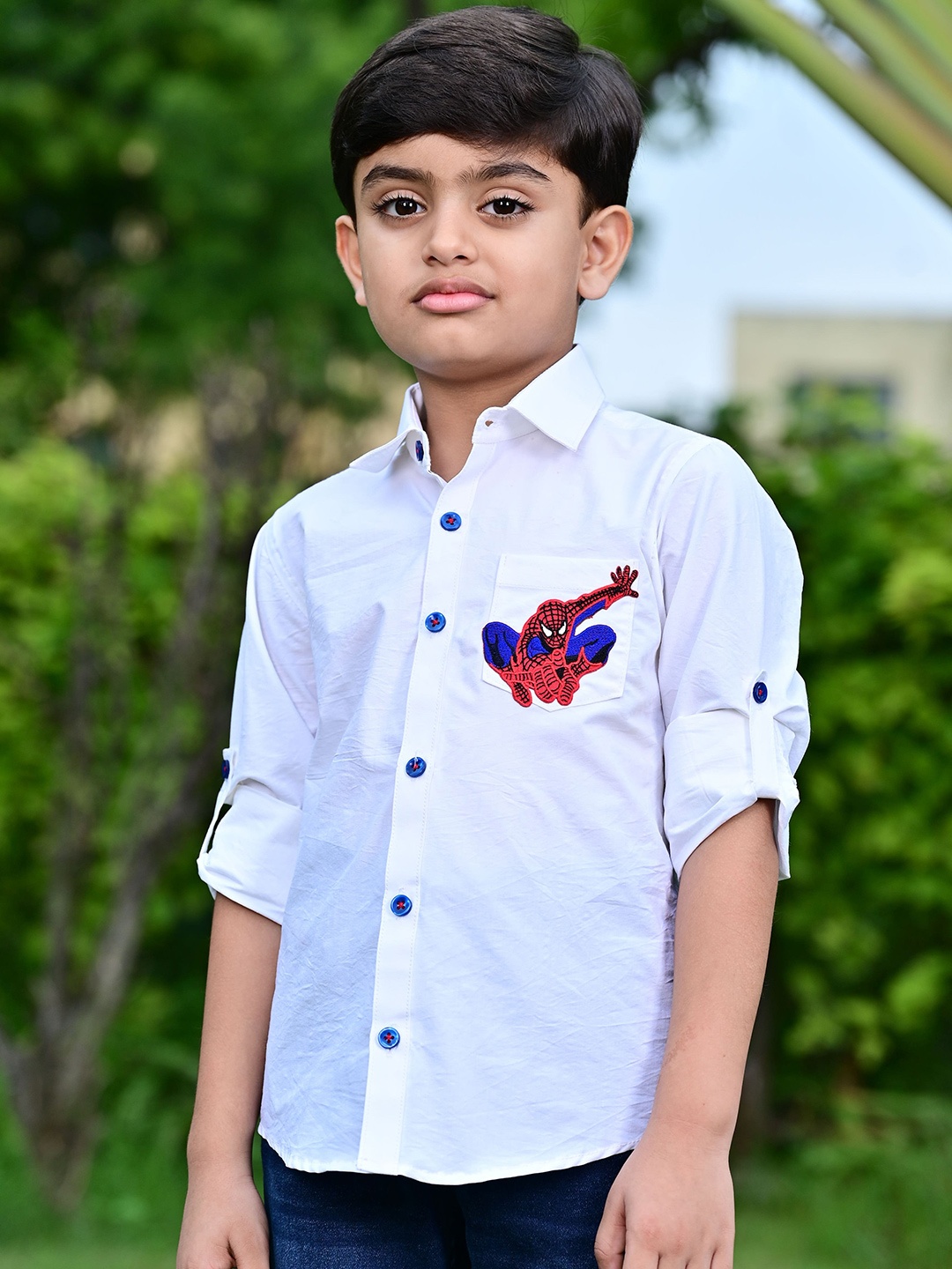 

EthIndia Boys Opaque Casual Shirt, White