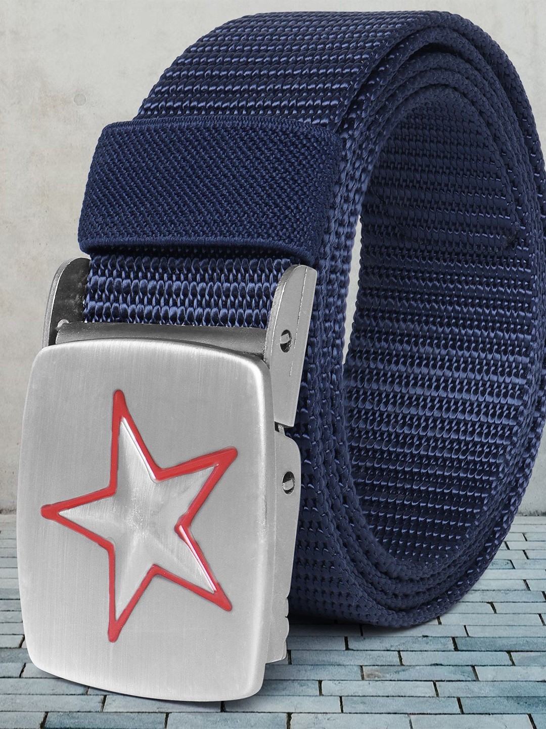

Metronaut Men Textured Formal Belt, Navy blue