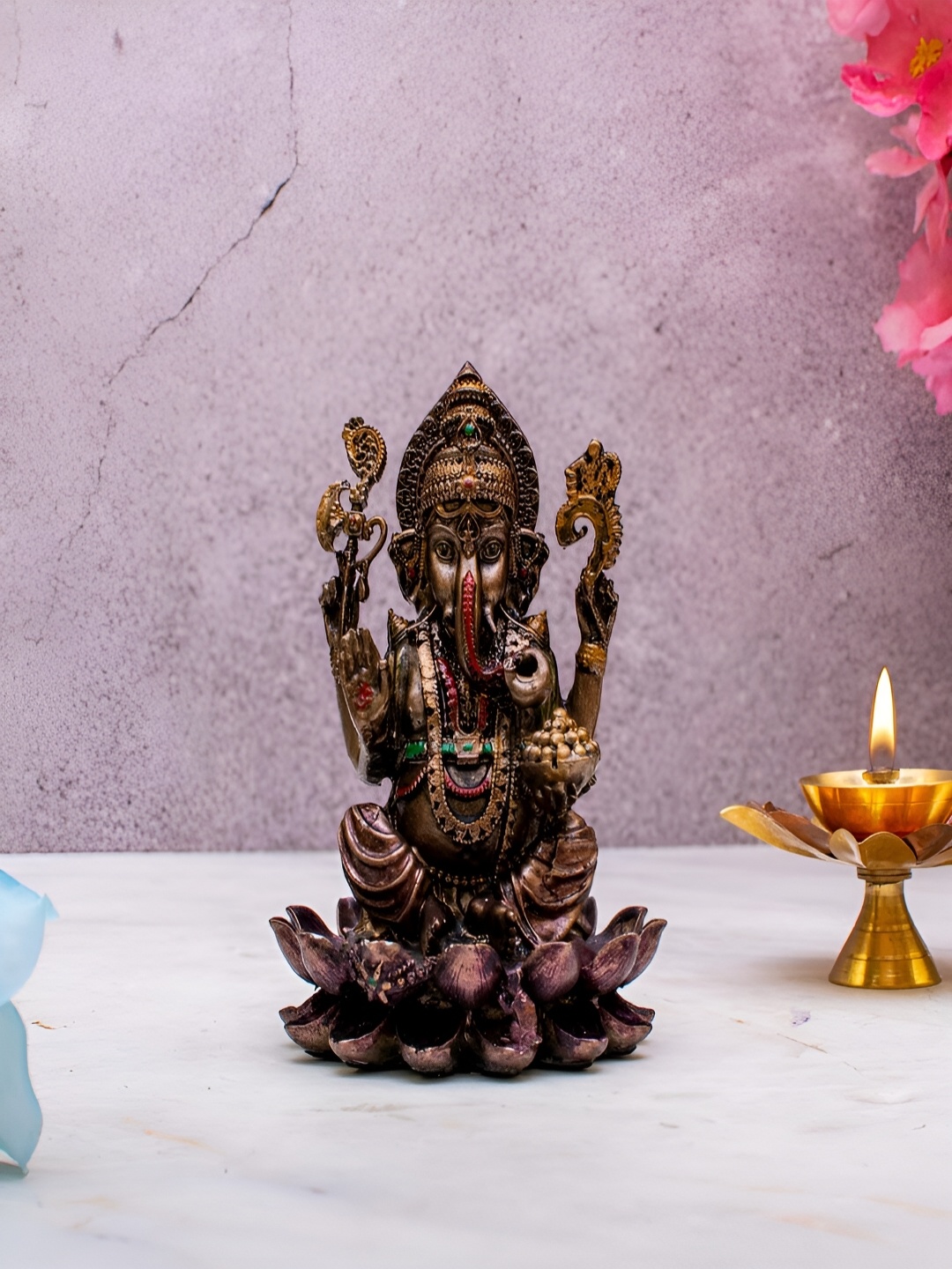 

Craftlayout Bronze-Toned Lord Ganesha Religious Idol Showpiece