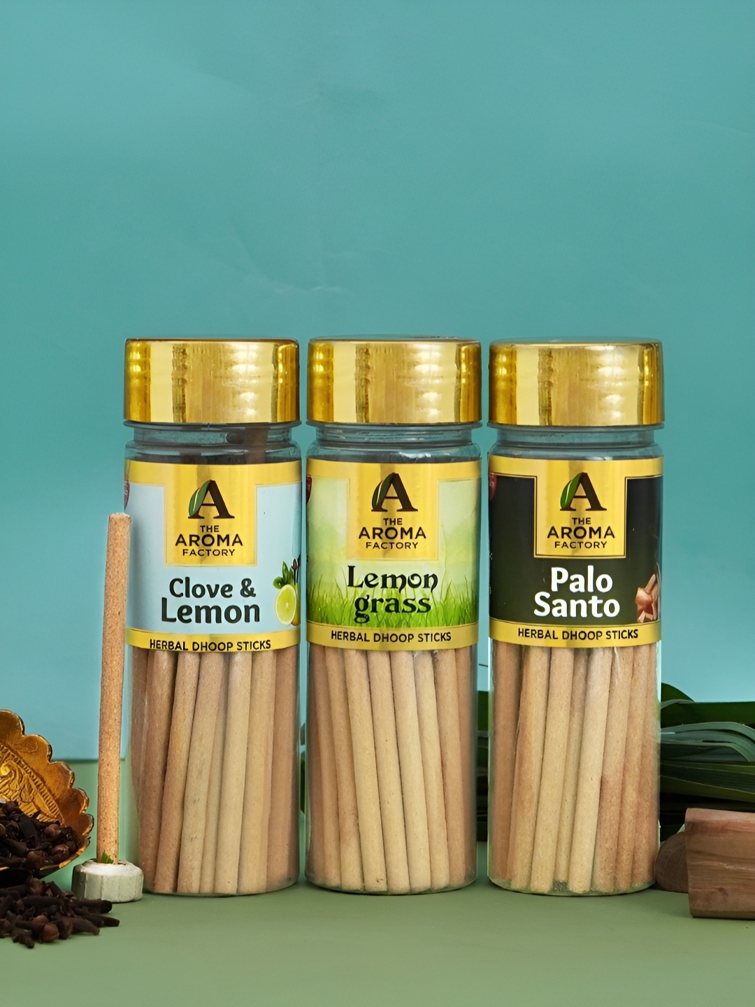 

The Aroma Factory 3-Pcs Beige Non Toxic Herbal Low Smoke Incense Sticks