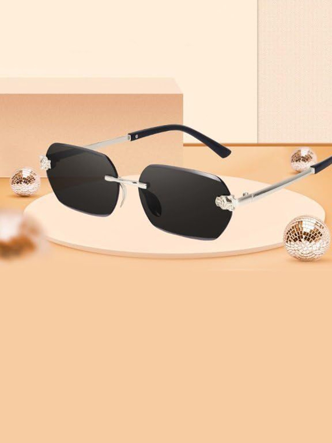 

RICH CLUB Unisex Other Sunglasses with UV Protected Lens, Black
