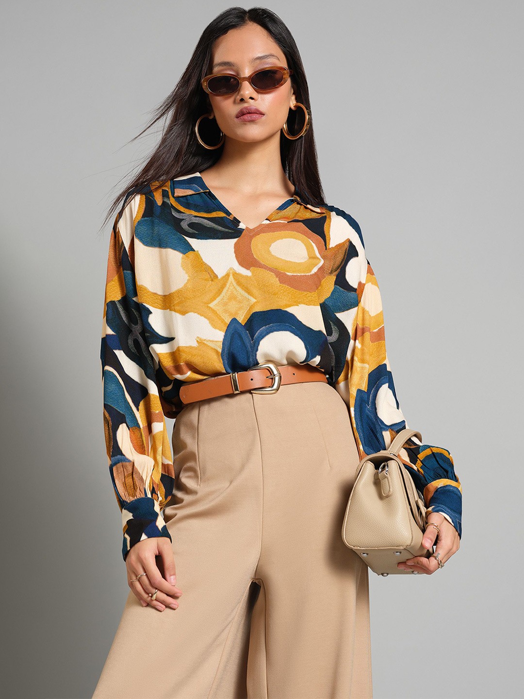 

AND Print Top, Beige