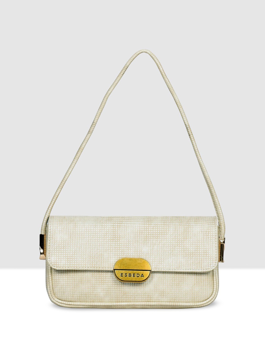 

ESBEDA Women Textured Structured Shoulder Bag, Cream