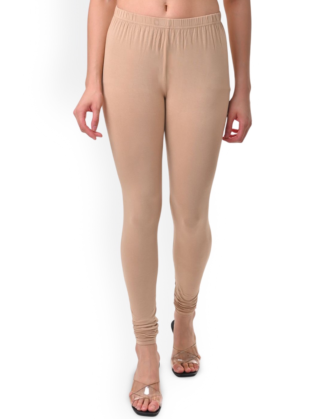 

Fly Birds Women Mid-Rise Churidar-Length Leggings, Beige