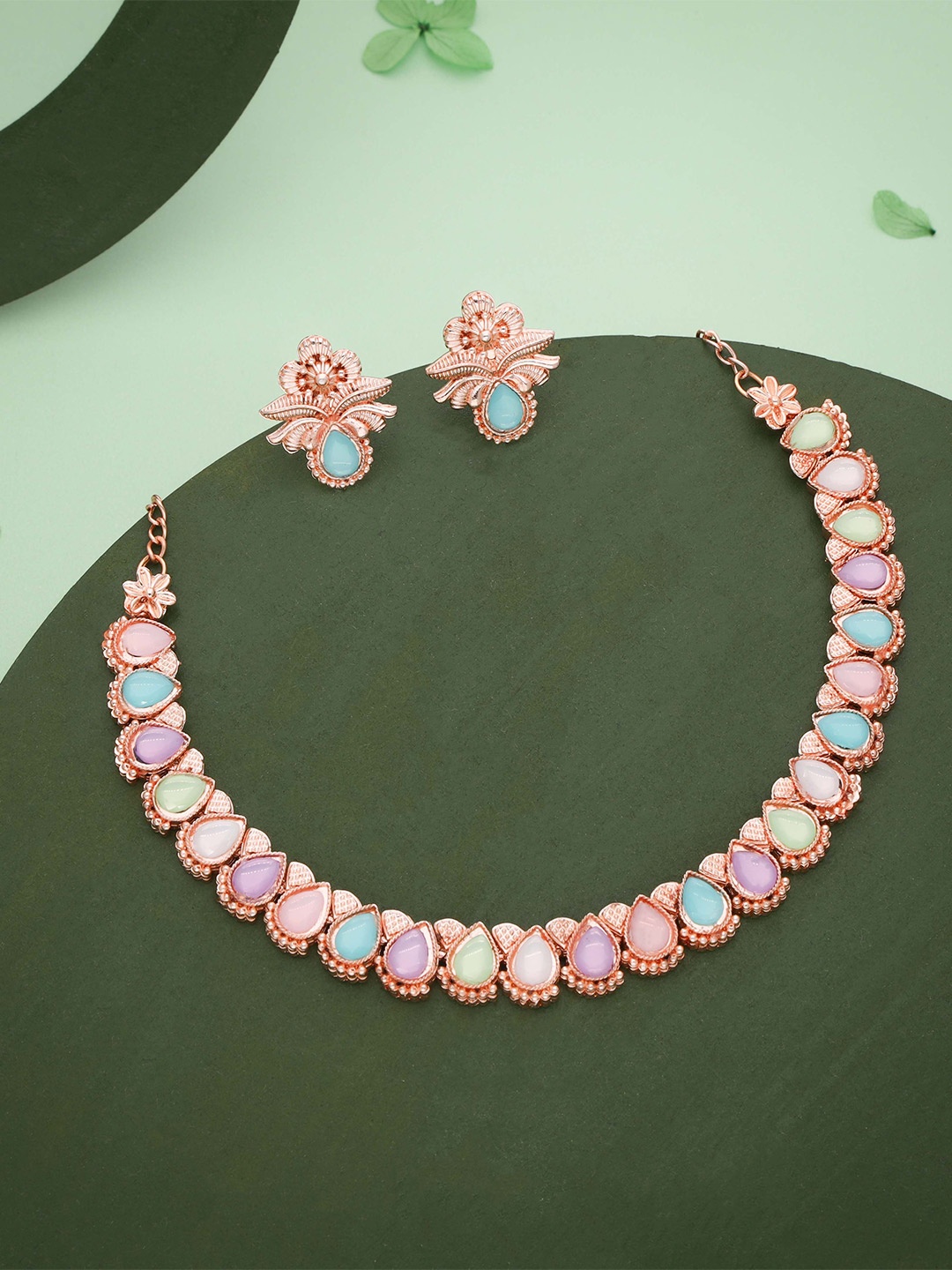 

Lyriss Gold-Plated American Diamond Studded Jewellery Set