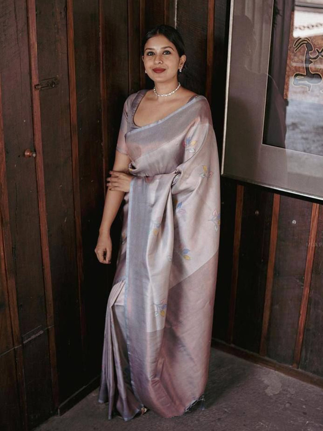 

bansari textiles Woven Design Zari Kanjeevaram Saree, Brown