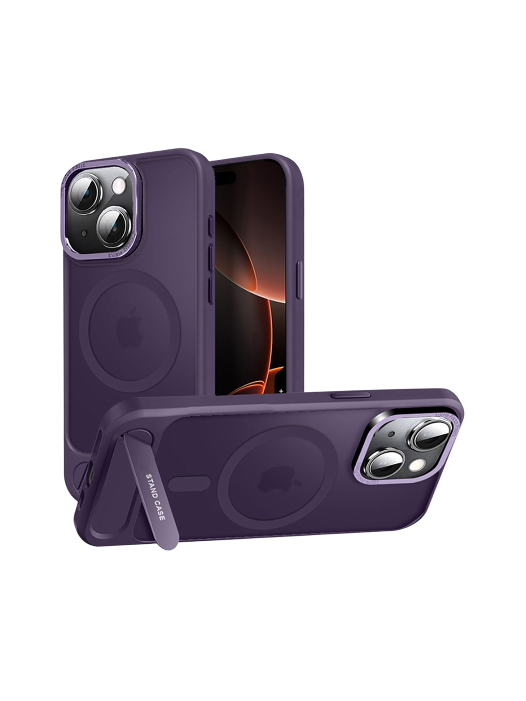 

Karwan Matte Compatible with Stand Magmatic iPhone 15 Back Case, Purple