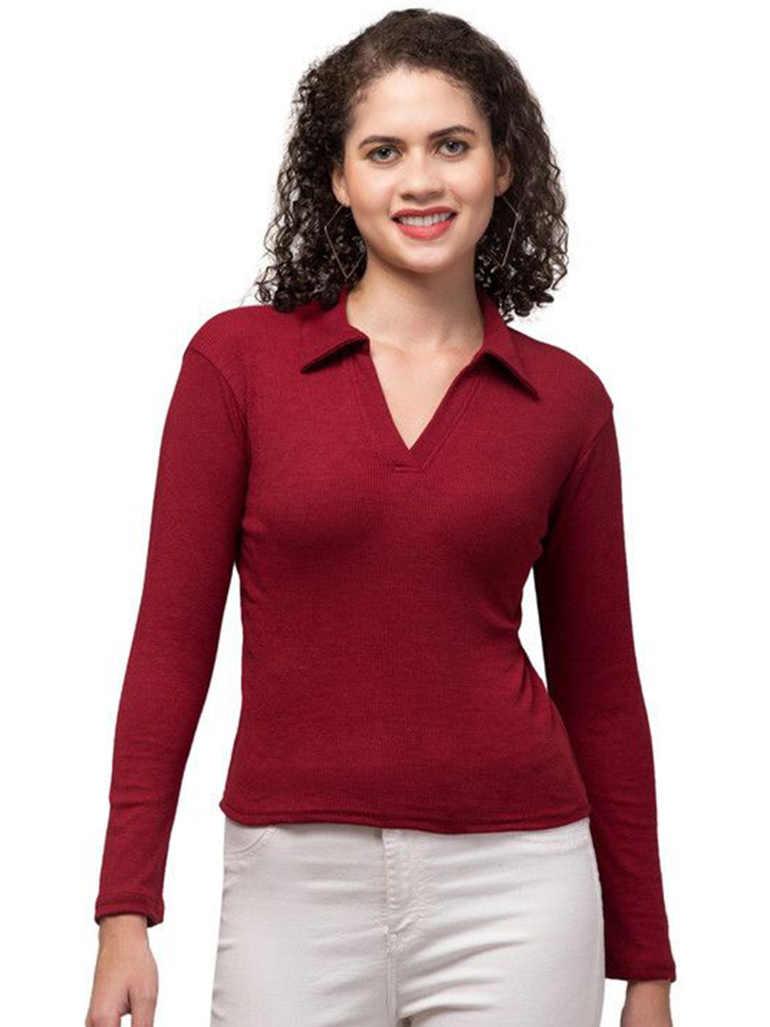 

STYLE PREZONE Top, Maroon