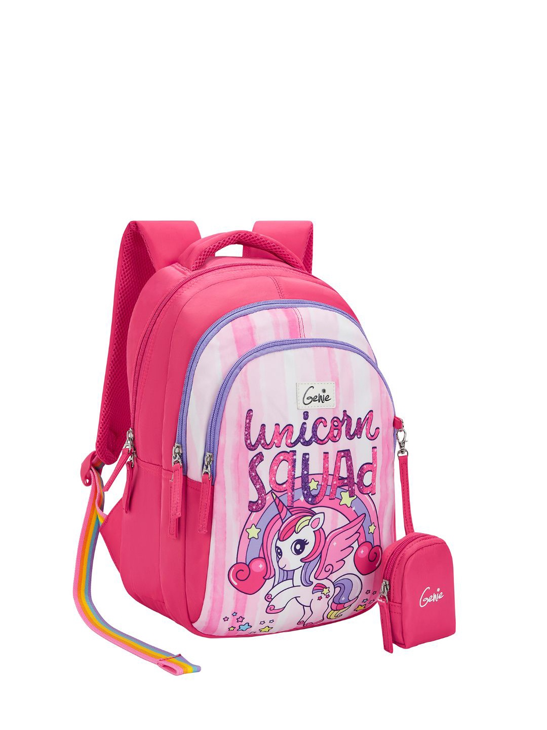 

Genie Girls Unicorn Squad Graphic Printed Backpack with Zip Pouch, Pink