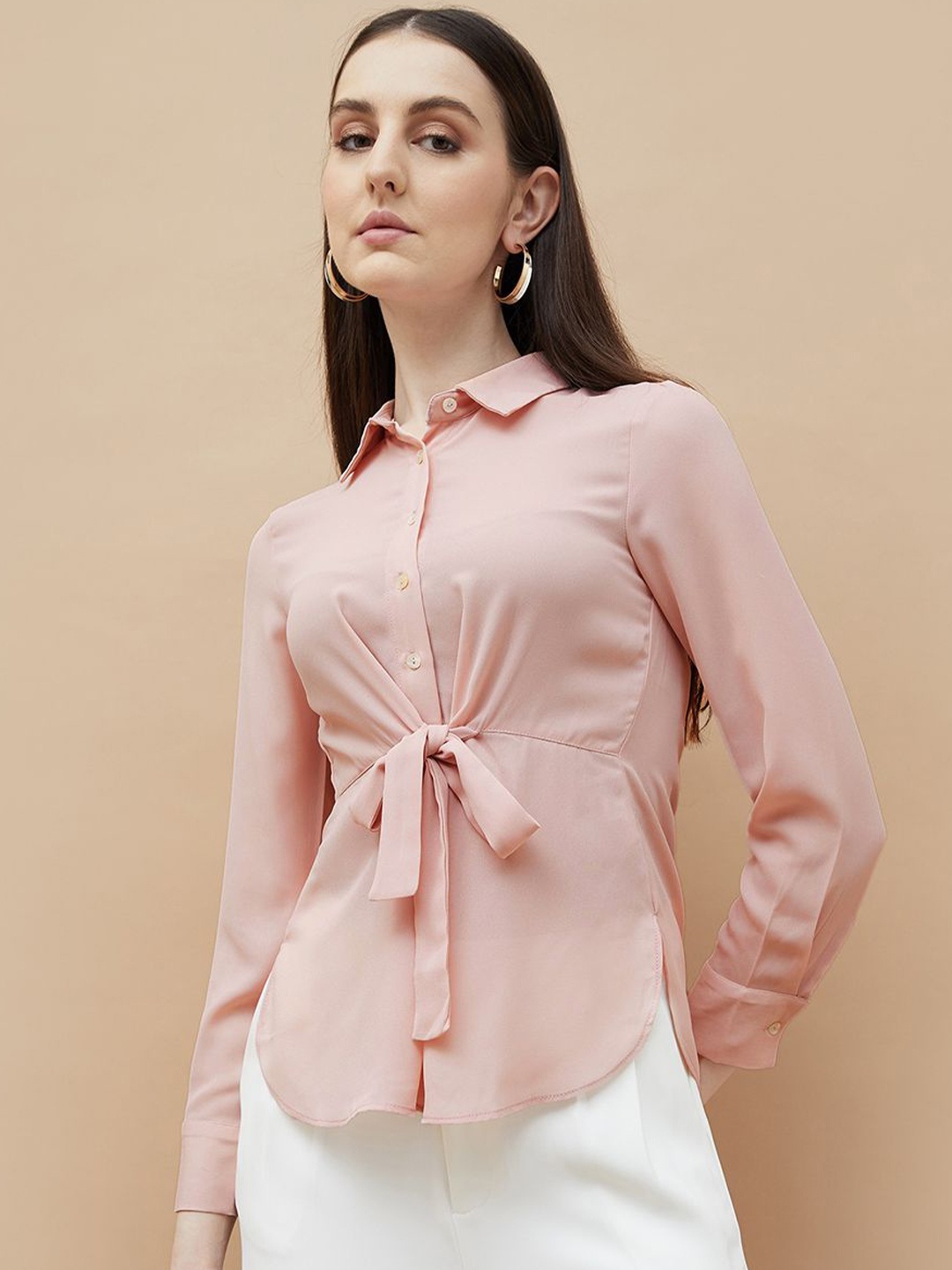 

CODE by Lifestyle Women Spread Collar Solid Casual Shirt, Pink