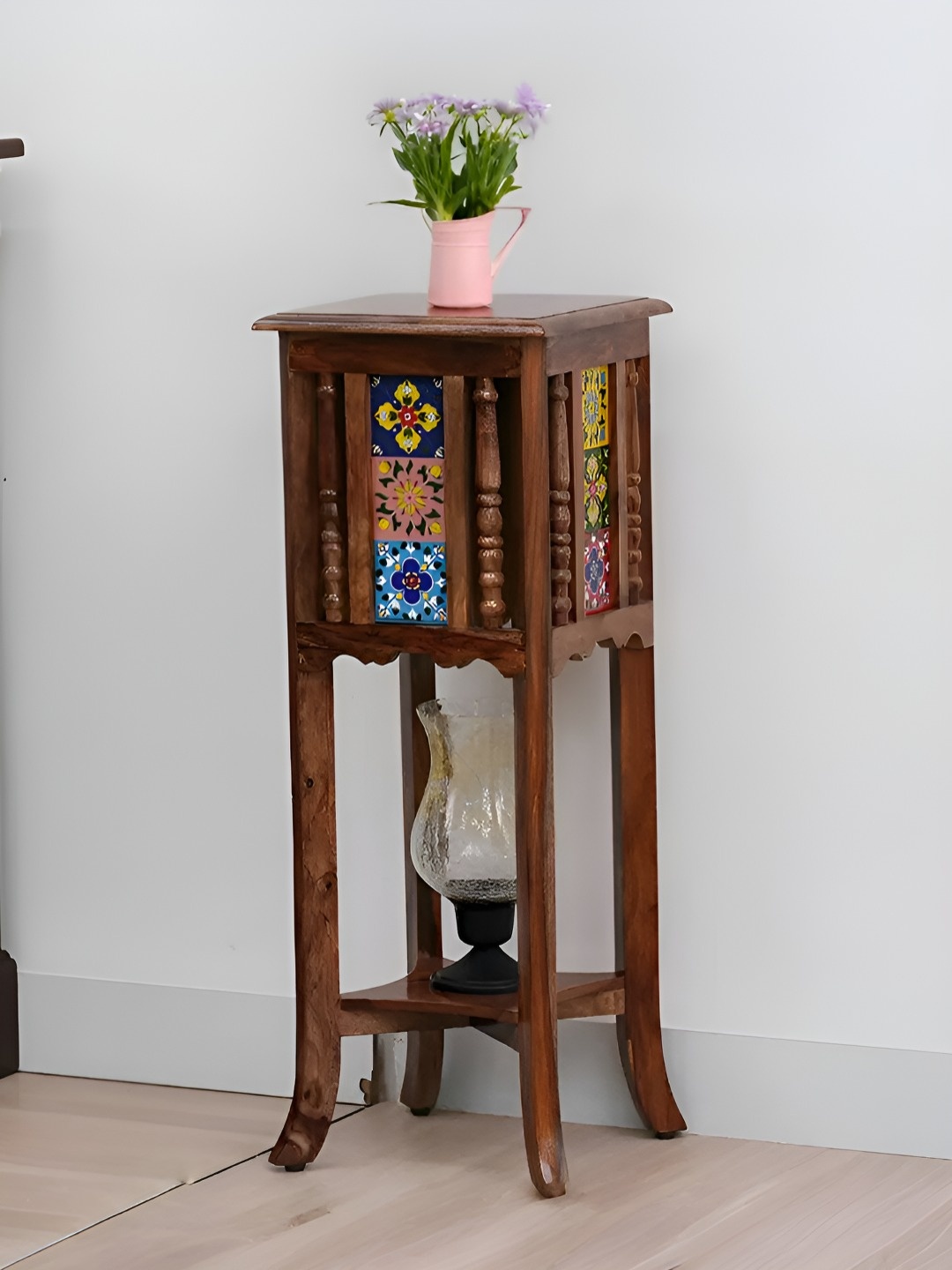 

Royaloak Brown Printed Telephone Table