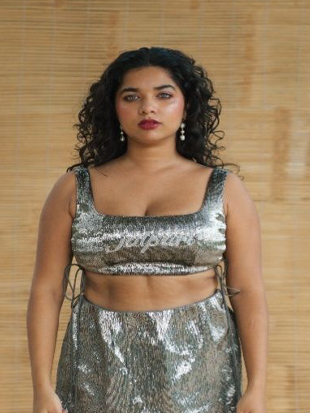 

LABEL SUGAR Women Embroidered Cotton Bralette Crop Top, Silver