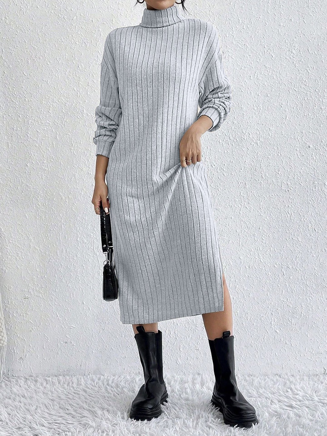 

StyleCast x Revolte Halter Neck A-Line Midi Dress, Grey